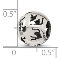 Sterling Silver Reflections Cutout Cat Bead view 4