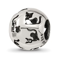 Sterling Silver Reflections Cutout Cat Bead view 1