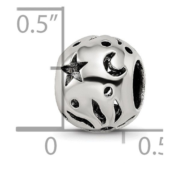 Sterling Silver Reflections Sun Moon Stars Bead