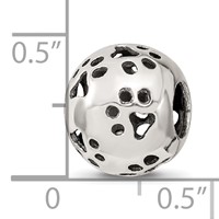 Sterling Silver Reflections Cutout Paw Prints Bead view 3