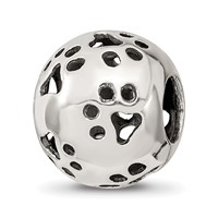 Sterling Silver Reflections Cutout Paw Prints Bead view 1