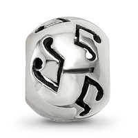 Sterling Silver Reflections Cutout Music Note Bead view 5