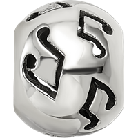 Sterling Silver Reflections Cutout Music Note Bead view 3