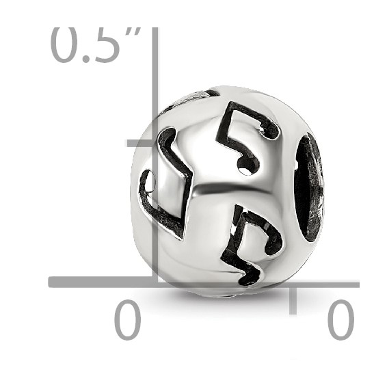 Sterling Silver Reflections Cutout Music Note Bead