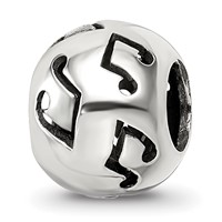 Sterling Silver Reflections Cutout Music Note Bead view 1