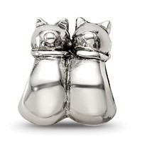 Sterling Silver Reflections Twin Cats Bead view 3
