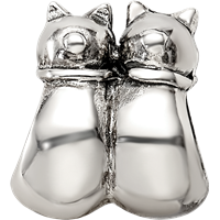 Sterling Silver Reflections Twin Cats Bead view 4