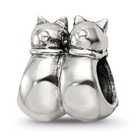 Sterling Silver Reflections Twin Cats Bead view 1