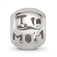 Sterling Silver Reflections Cutout I Heart Mom Bead view 5
