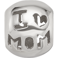 Sterling Silver Reflections Cutout I Heart Mom Bead view 3