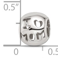 Sterling Silver Reflections Cutout I Heart Mom Bead view 4