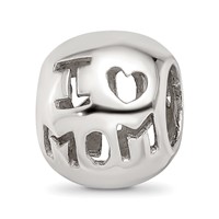 Sterling Silver Reflections Cutout I Heart Mom Bead view 1