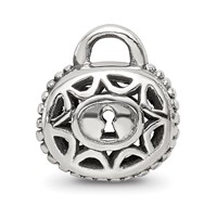 Sterling Silver Reflections Filigree Padlock Bead view 3