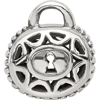 Sterling Silver Reflections Filigree Padlock Bead view 4