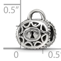 Sterling Silver Reflections Filigree Padlock Bead view 5