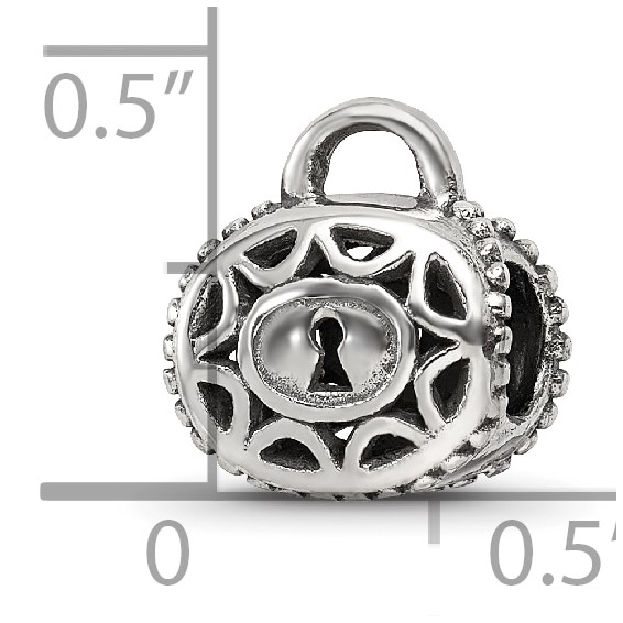 Sterling Silver Reflections Filigree Padlock Bead