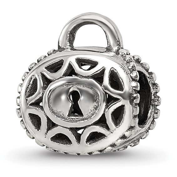Sterling Silver Reflections Filigree Padlock Bead