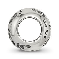 Sterling Silver Reflections Dad Mom & Baby Footprints Bead view 2
