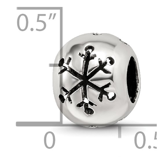 Sterling Silver Reflections Cutout Snowflake Bead
