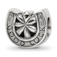 Sterling Silver Reflections Horseshoe Good Luck Bead view 1