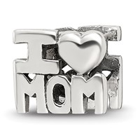 Sterling Silver Reflections I Heart Mom Bead view 1