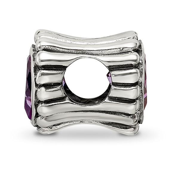 Sterling Silver Reflections Amethyst Heart Bead