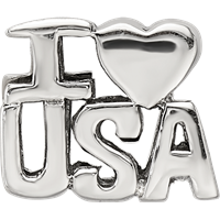 Sterling Silver Reflections I Heart Usa Bead view 4