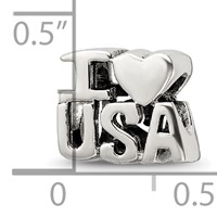 Sterling Silver Reflections I Heart Usa Bead view 5