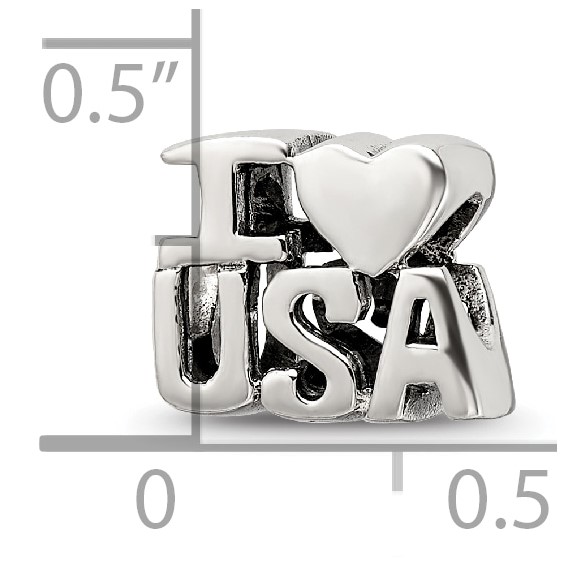 Sterling Silver Reflections I HEART USA Bead