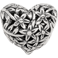 Sterling Silver Reflections Filigree Flower Heart Bead view 4