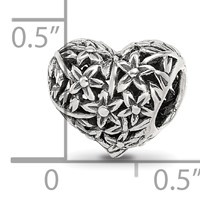 Sterling Silver Reflections Filigree Flower Heart Bead view 5