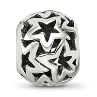 Sterling Silver Reflections Cutout Stars Bead view 3