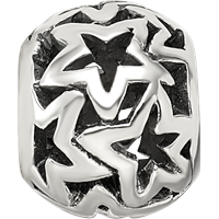 Sterling Silver Reflections Cutout Stars Bead view 4