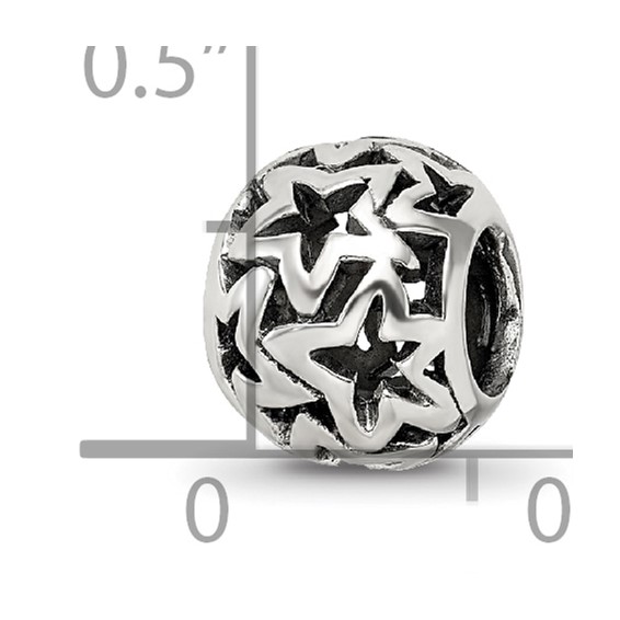 Sterling Silver Reflections Cutout Stars Bead
