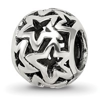 Sterling Silver Reflections Cutout Stars Bead view 1