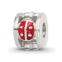 Sterling Silver Reflections Enamel Preciosa Crystal Ladybug Kids Bead view 4