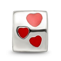 Sterling Silver Reflections Red Enameled Love You Bead view 3