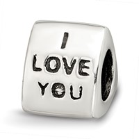 Sterling Silver Reflections Red Enameled Love You Bead view 5