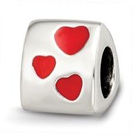 Sterling Silver Reflections Red Enameled Love You Bead view 1