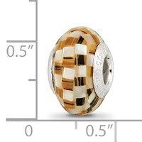 Sterling Silver Reflections Tiger's Eye and White Mop Mosaic Bead view 5