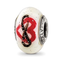 Sterling Silver Reflections Heart Infinity Murano Glass Bead view 1