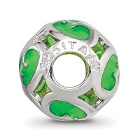 Sterling Silver Reflections Green Filigree Enameled Bead view 2