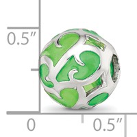 Sterling Silver Reflections Green Filigree Enameled Bead view 5