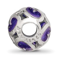Sterling Silver Reflections Purple Blue Filigree Enameled Bead view 2