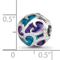 Sterling Silver Reflections Purple Blue Filigree Enameled Bead view 5