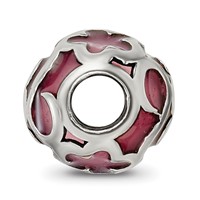 Sterling Silver Reflections Purple Floral Enameled Bead view 2