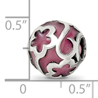 Sterling Silver Reflections Purple Floral Enameled Bead view 5