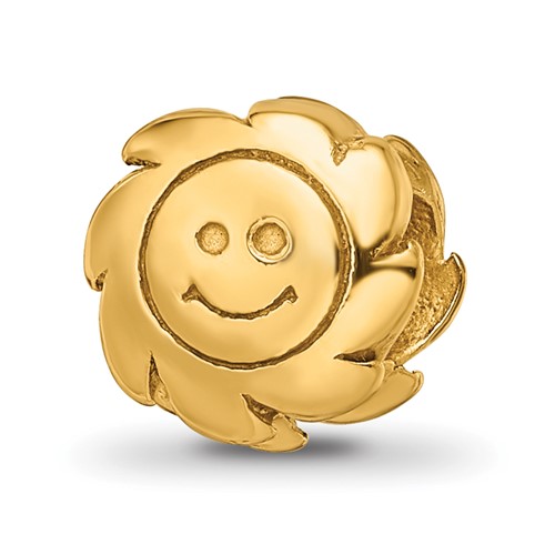 Sterling Silver Gold-plated Reflections Smiling Sun Bead