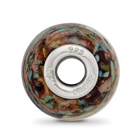 Ster.Silver Reflections Multi-color Glitter Desert Sunset Fenton Glass Bead view 2