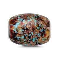 Ster.Silver Reflections Multi-color Glitter Desert Sunset Fenton Glass Bead view 5